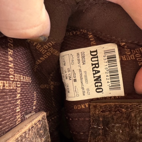 Durango Brown and Blue Western Boots - Picture 3 of 4